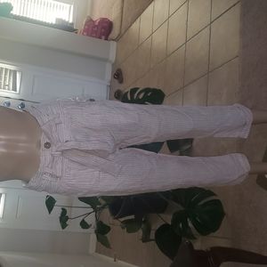 NWT Free People 2 paperbag microstripe high-waisted crop pant